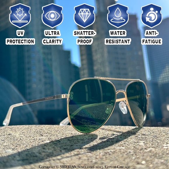 Genuine Glass GREEN Classic Lenses/GOLD Frame Premium Aviator Pilot Sunglasses - Picture 5 of 13